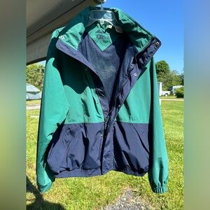 Eddie‎ Bauer EBTEK JACKET Men’s Size Large Blue Green Sympatex Wind Waterproof